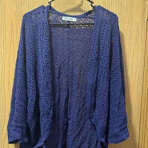 Women's deep purple Open-Knit Sweater size XL ❤️